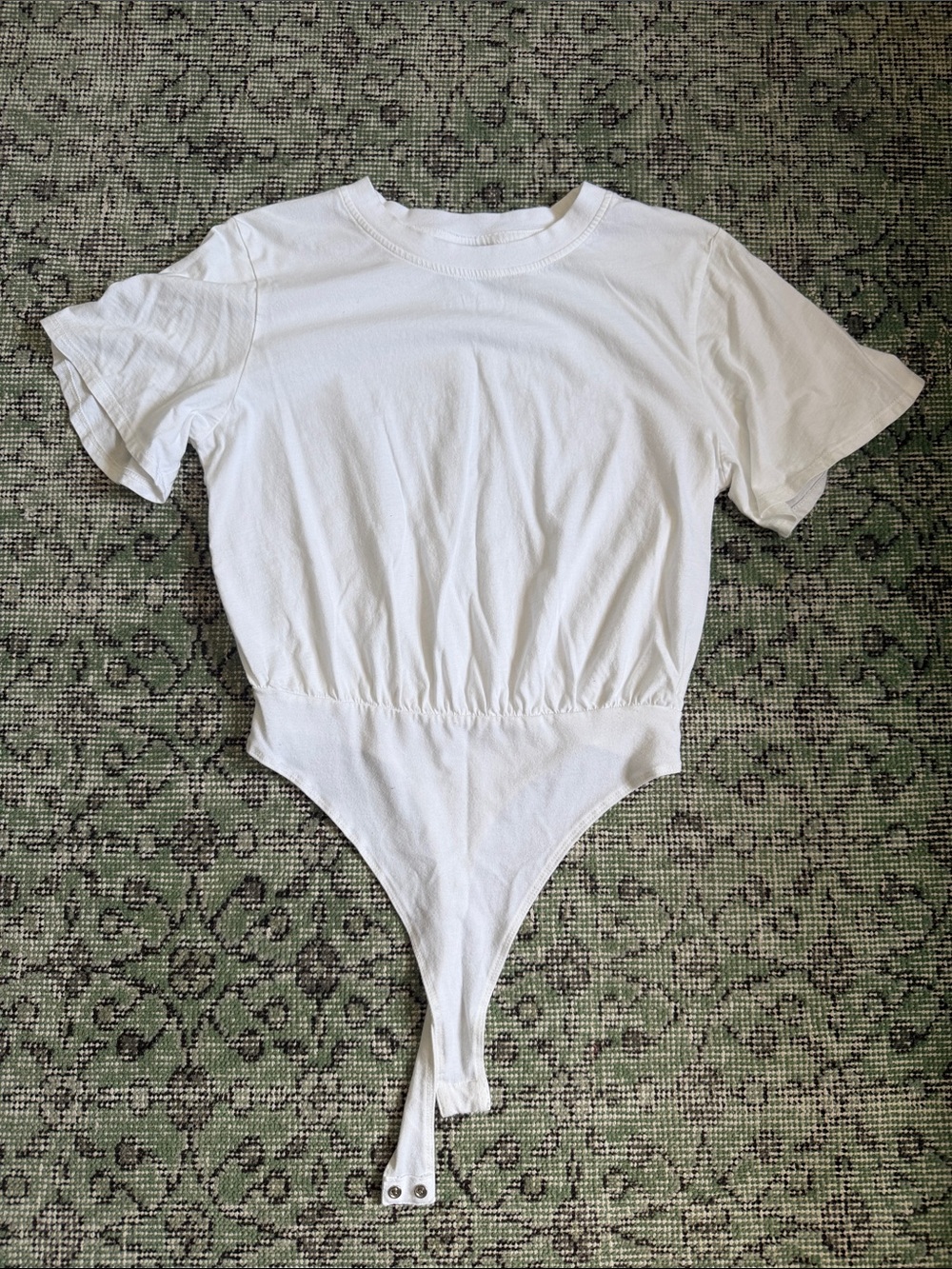 Classic White Short-Sleeve Bodysuit for Women